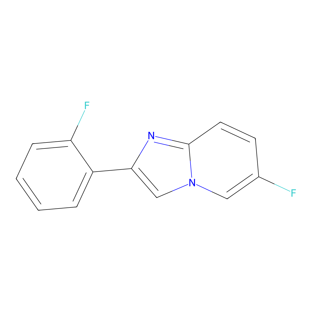 6-Fluoro-2-(2-fluorophenyl)imidazo[1,2-a]pyridine molecular structure, CAS 1553032-51-1