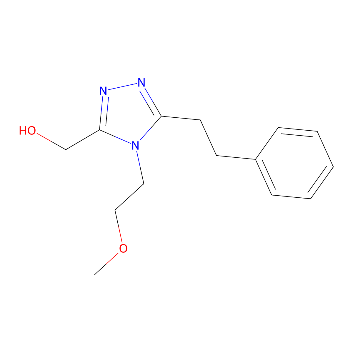 (4-(2-methoxyethyl)-5-(2-phenylethyl)-4H-1,2,4-triazol-3-yl)methanol molecular structure, CAS 1553066-19-5