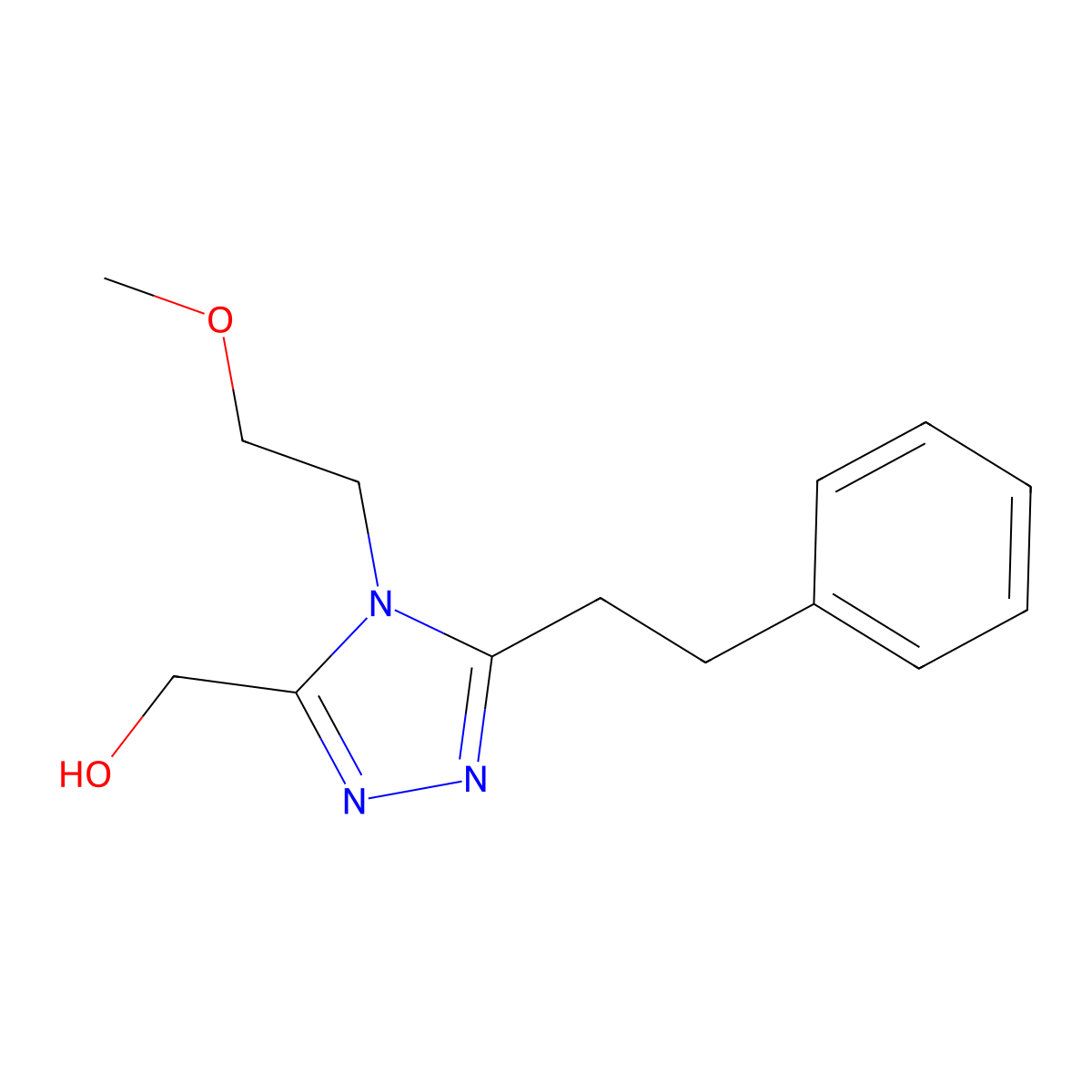 (4-(2-methoxyethyl)-5-(2-phenylethyl)-4H-1,2,4-triazol-3-yl)methanol molecular structure, CAS 1553066-19-5