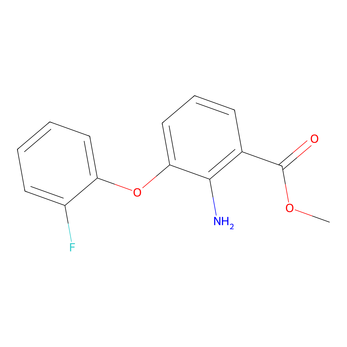 Methyl 2-amino-3-(2-fluorophenoxy)benzoate molecular structure, CAS 1553075-72-1