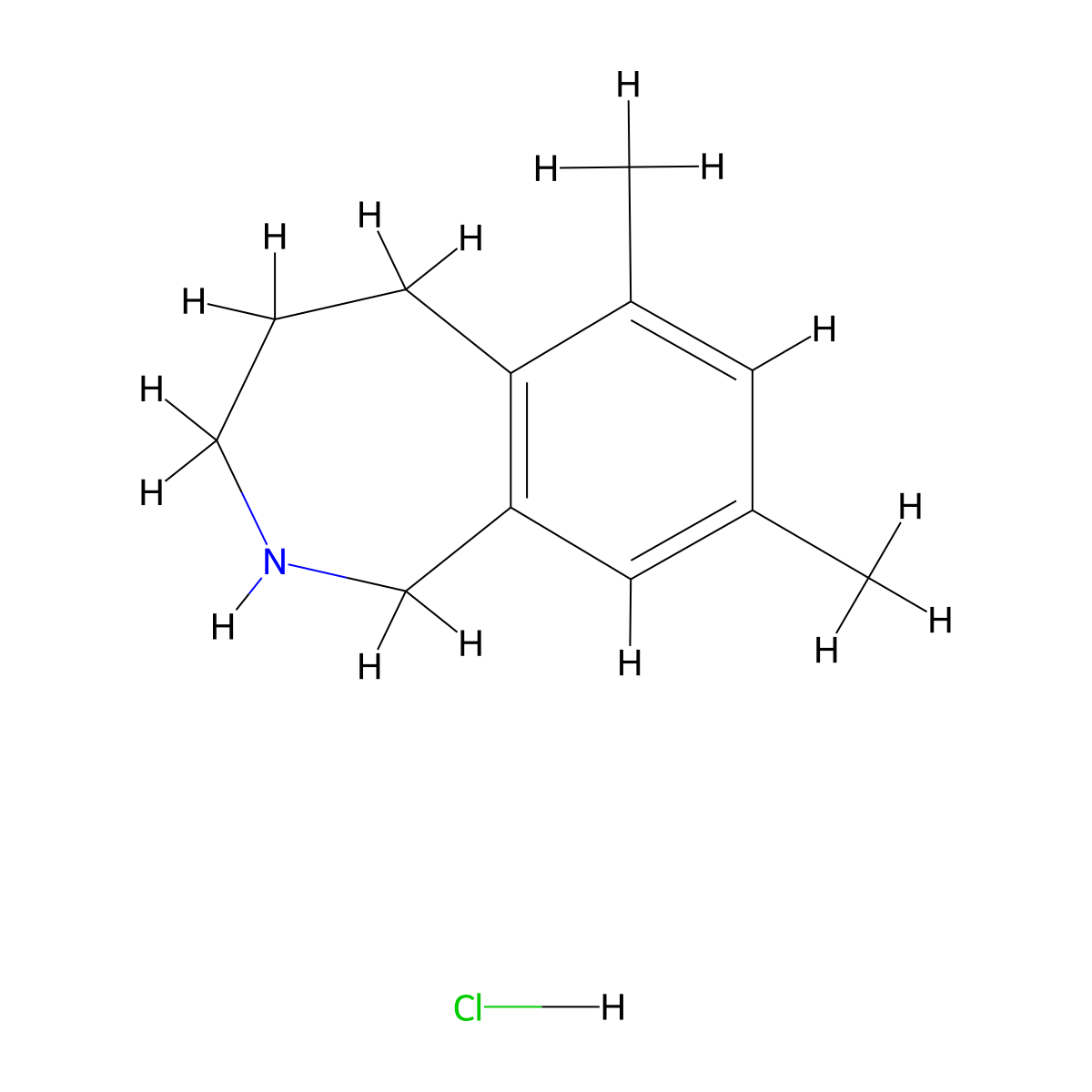 6,8-dimethyl-2,3,4,5-tetrahydro-1H-2-benzazepine hydrochloride molecular structure, CAS 1553078-88-8