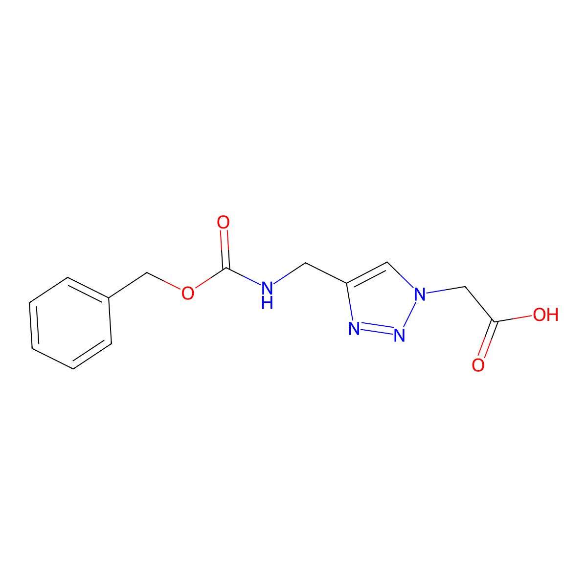 2-[4-({[(benzyloxy)carbonyl]amino}methyl)-1H-1,2,3-triazol-1-yl]acetic acid molecular structure, CAS 1553117-91-1