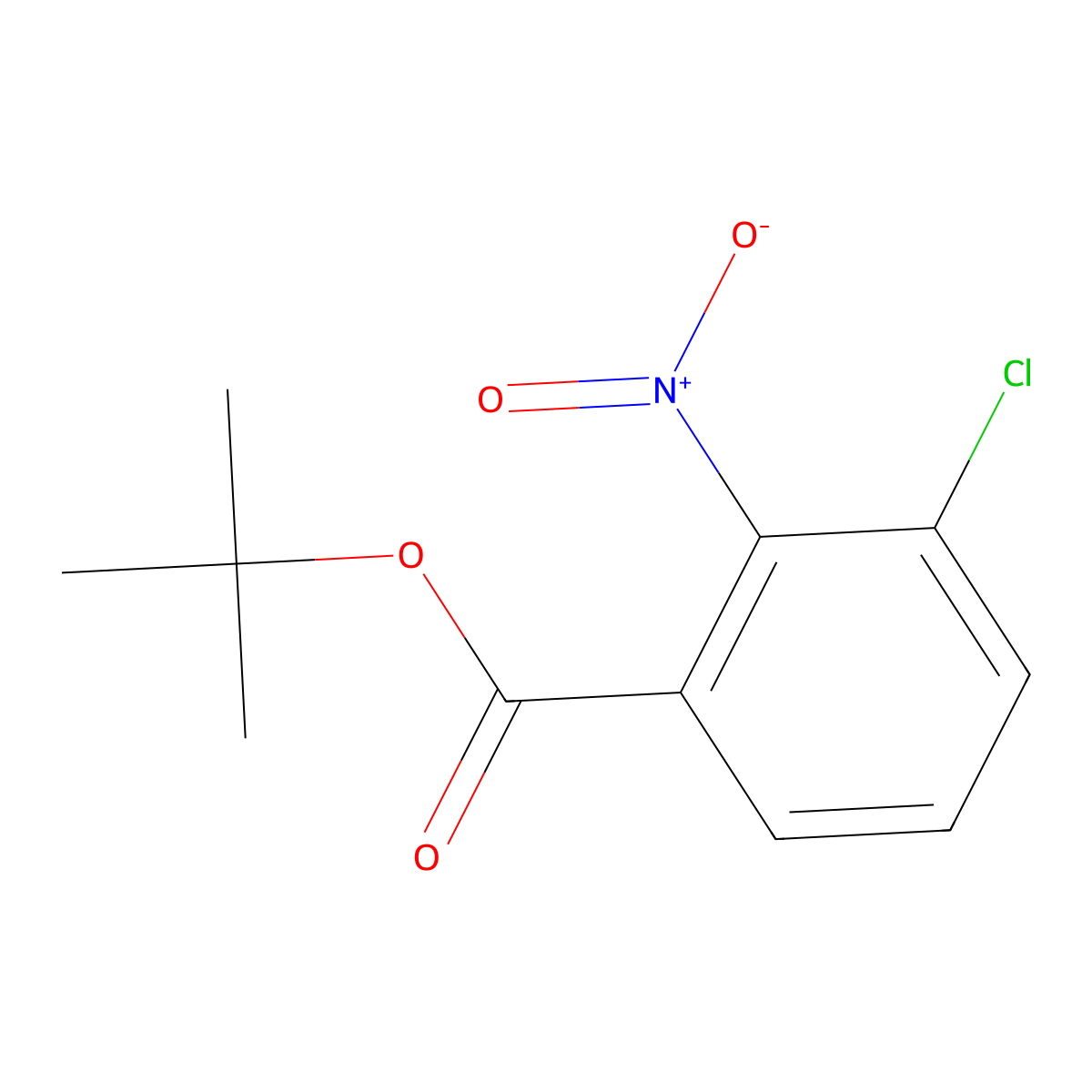 Tert-butyl 3-chloro-2-nitrobenzoate molecular structure, CAS 1553124-38-1