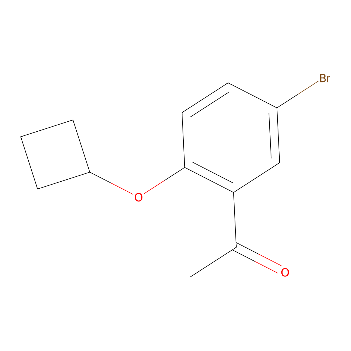 1-(5-Bromo-2-cyclobutoxyphenyl)ethan-1-one molecular structure, CAS 1553148-14-3