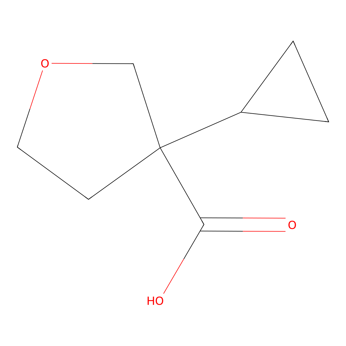 3-Cyclopropyloxolane-3-carboxylic acid molecular structure, CAS 1553174-95-0