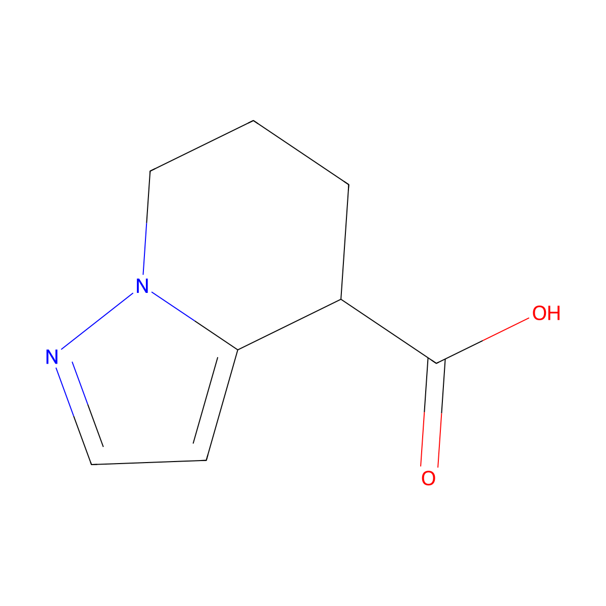 4H,5H,6H,7H-pyrazolo[1,5-a]pyridine-4-carboxylic acid molecular structure, CAS 1553175-83-9