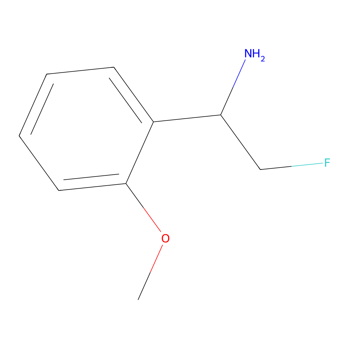 2-Fluoro-1-(2-methoxyphenyl)ethan-1-amine molecular structure, CAS 1553176-16-1