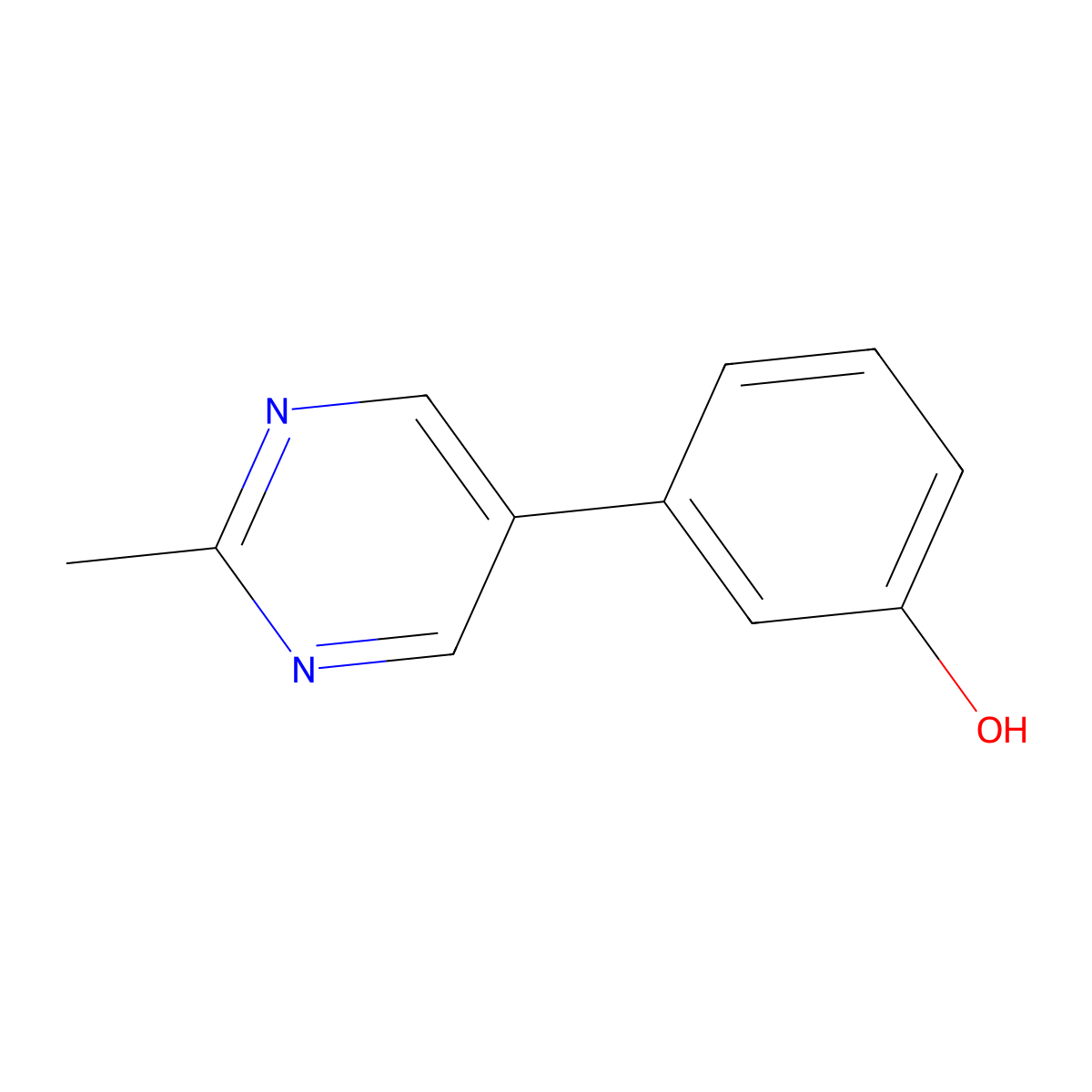 3-(2-Methylpyrimidin-5-yl)phenol molecular structure, CAS 1553176-19-4