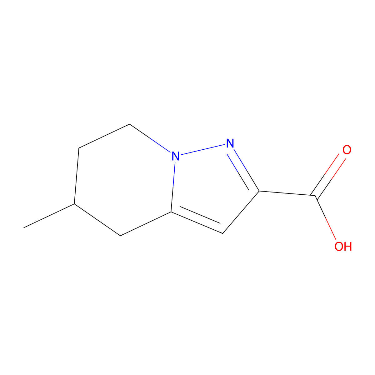 5-Methyl-4,5,6,7-tetrahydropyrazolo[1,5-a]pyridine-2-carboxylic acid molecular structure, CAS 1553177-87-9