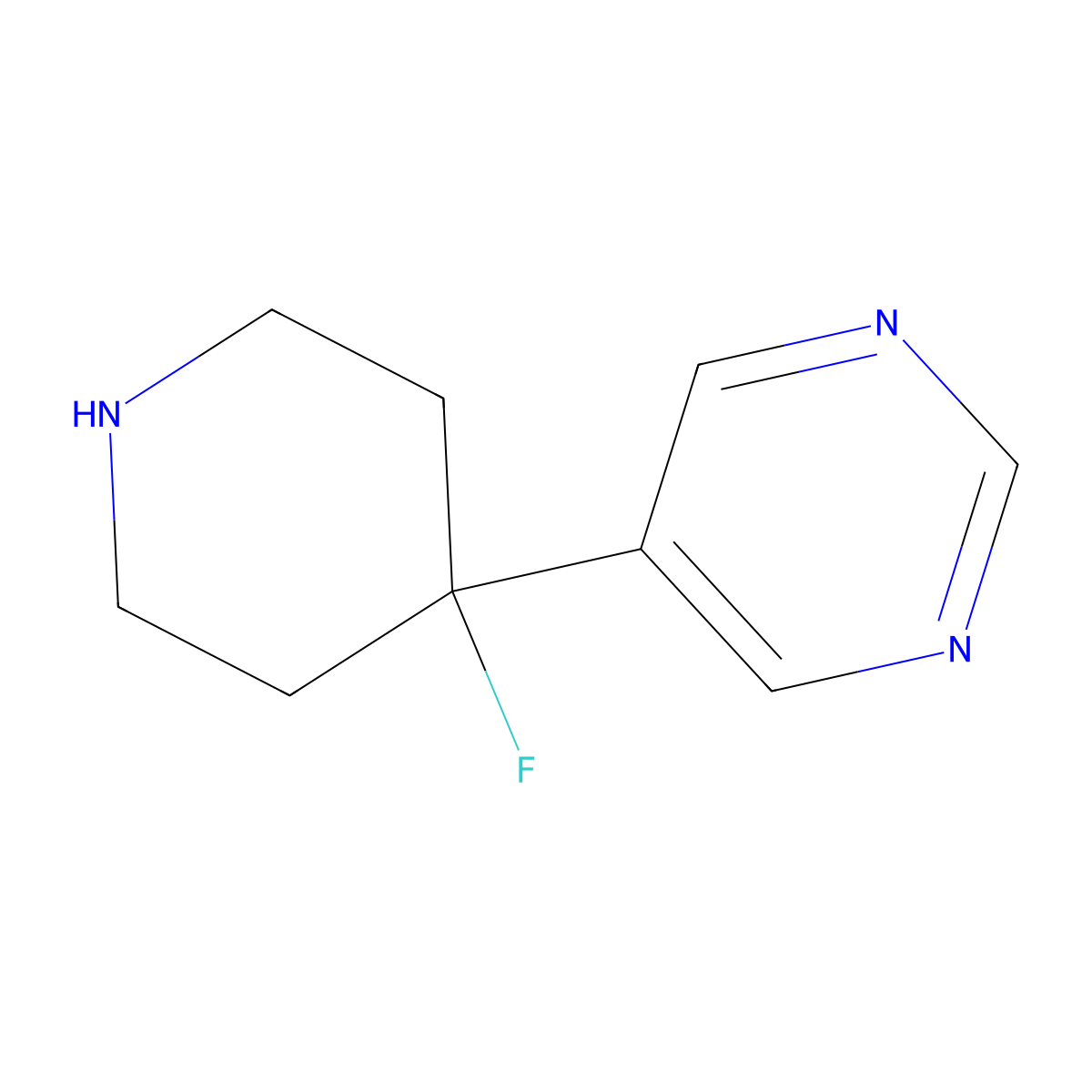 5-(4-Fluoropiperidin-4-yl)pyrimidine molecular structure, CAS 1553178-31-6