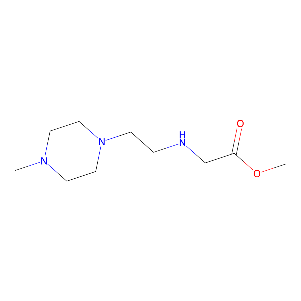 Methyl 2-{[2-(4-methylpiperazin-1-yl)ethyl]amino}acetate molecular structure, CAS 1553196-16-9