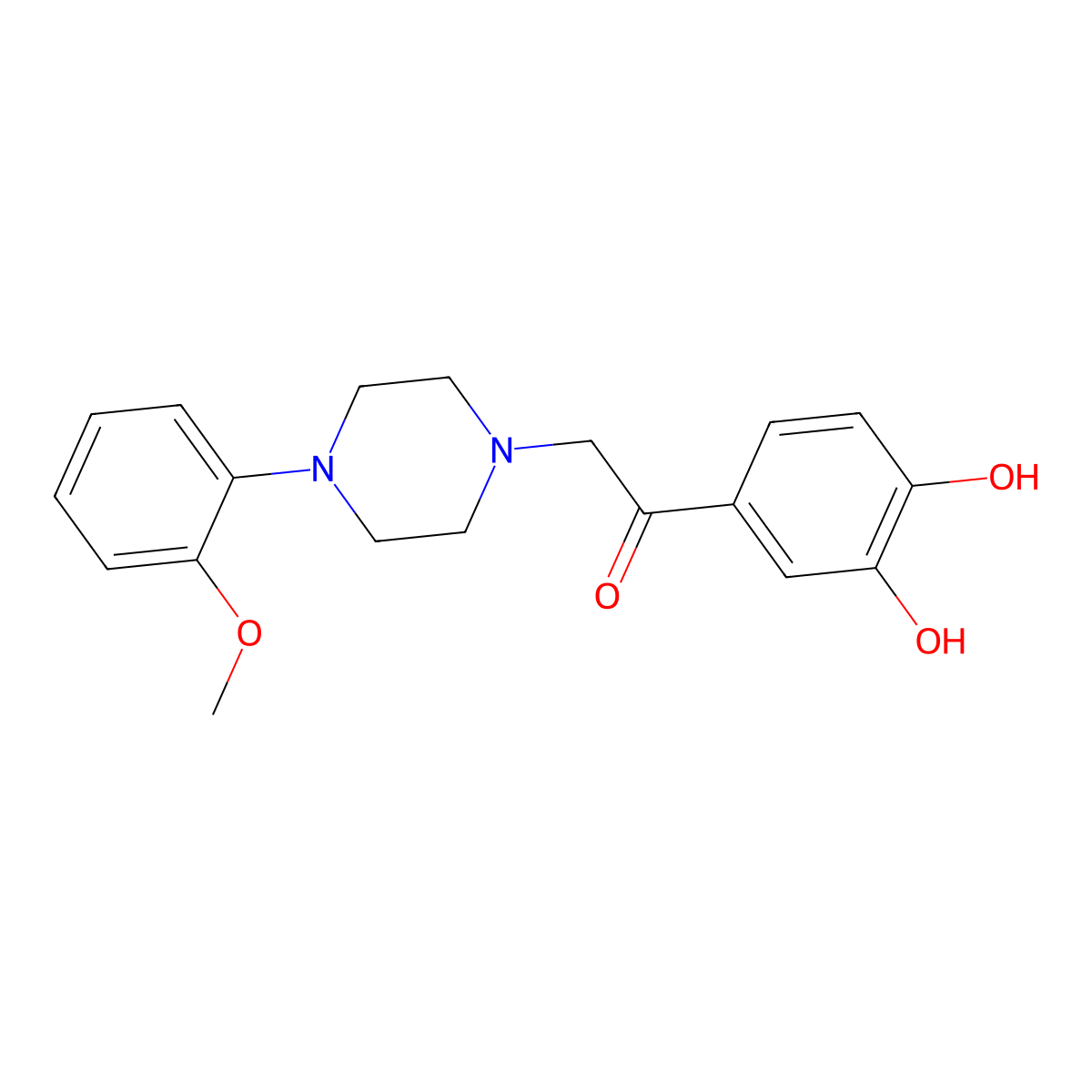 1-(3,4-Dihydroxyphenyl)-2-[4-(2-methoxyphenyl)piperazin-1-YL]ethan-1-one molecular structure, CAS 15532-98-6