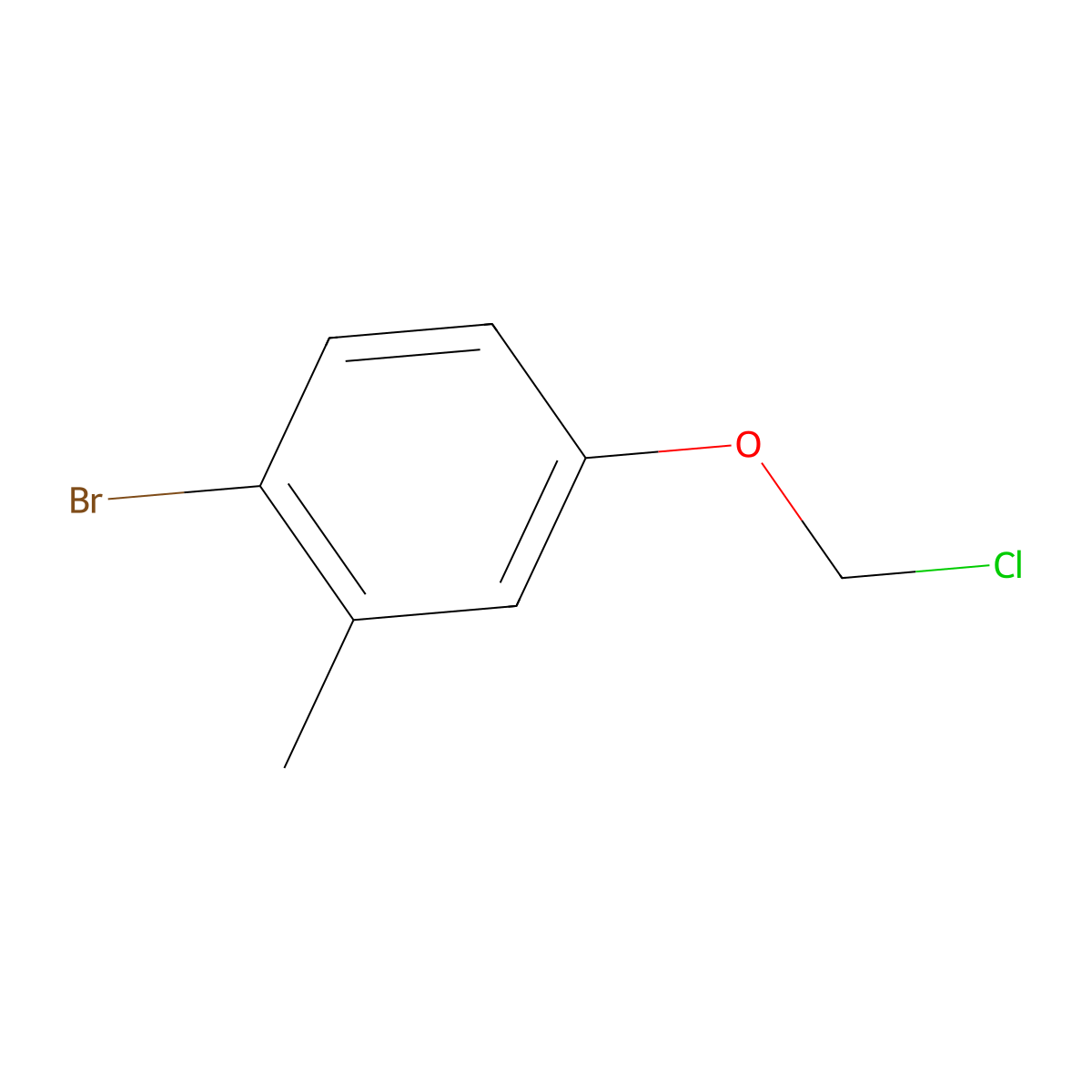 1-Bromo-4-(chloromethoxy)-2-methylbenzene molecular structure, CAS 1553204-39-9