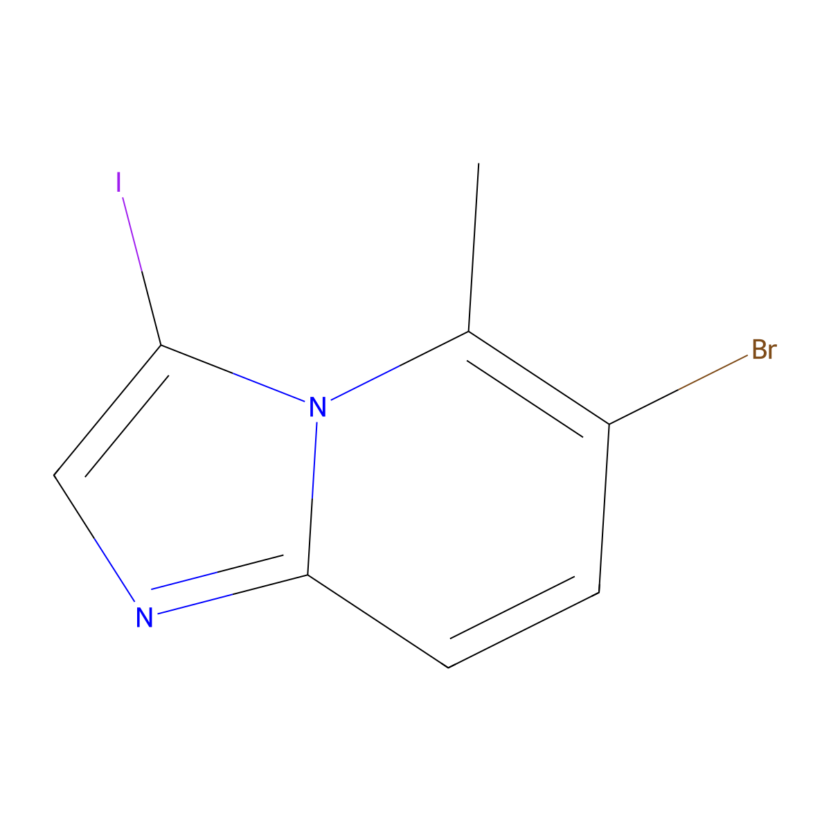 6-Bromo-3-iodo-5-methylimidazo[1,2-a]pyridine molecular structure, CAS 1553213-69-6