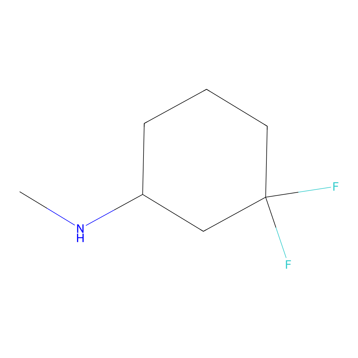 3,3-difluoro-N-methylcyclohexan-1-amine molecular structure, CAS 1553231-40-5