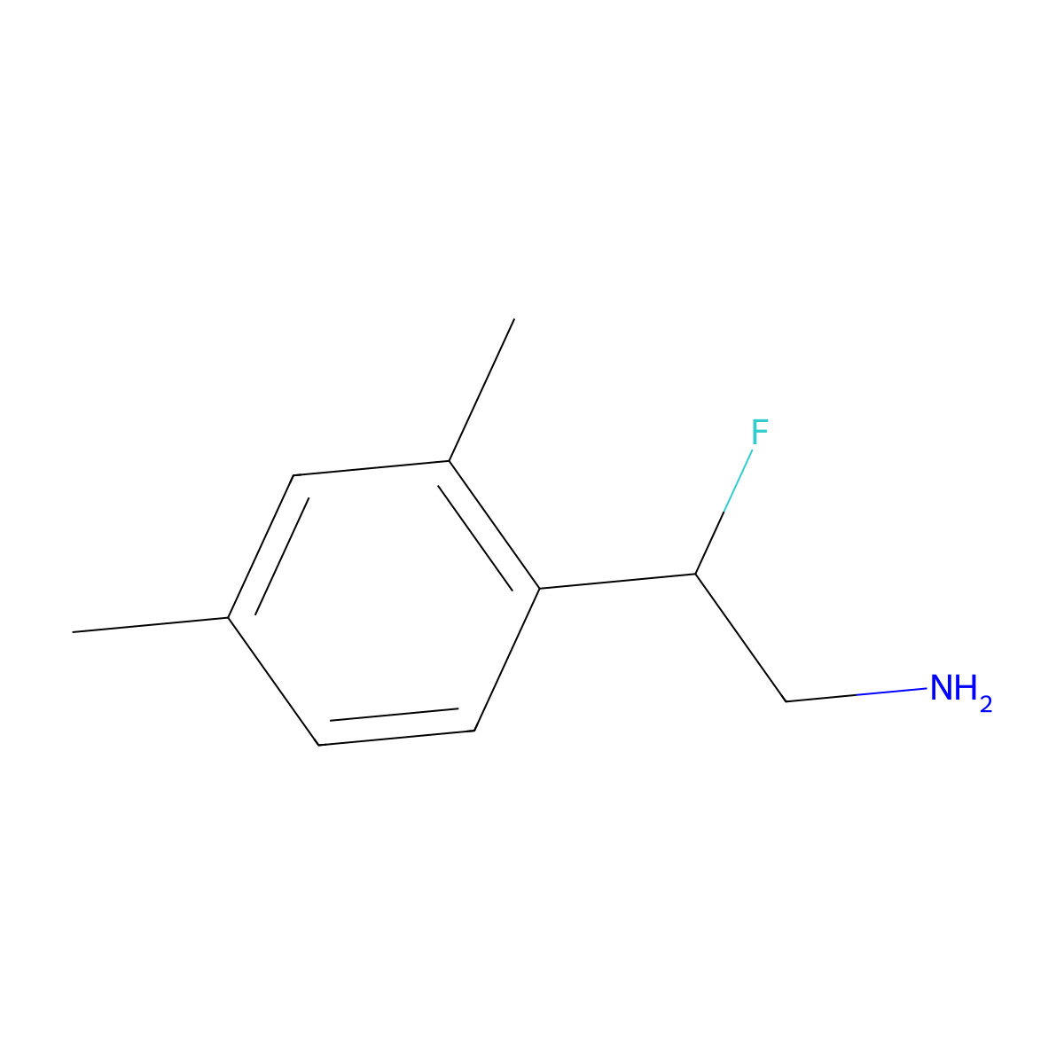 2-(2,4-Dimethylphenyl)-2-fluoroethanamine molecular structure, CAS 1553232-38-4