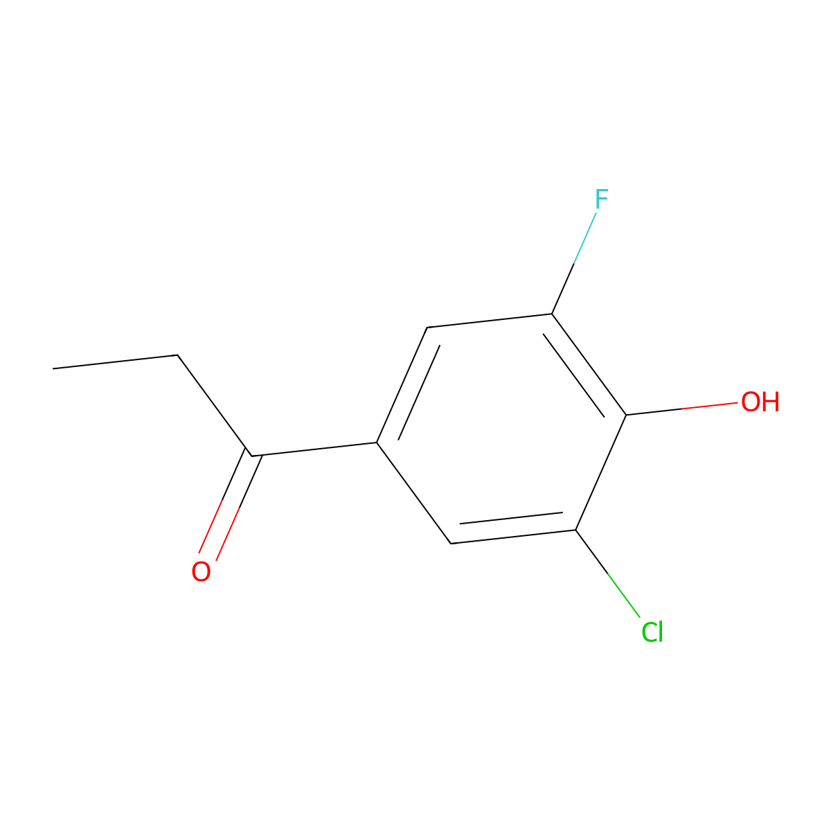 1-(3-Chloro-5-fluoro-4-hydroxyphenyl)propan-1-one molecular structure, CAS 1553249-07-2