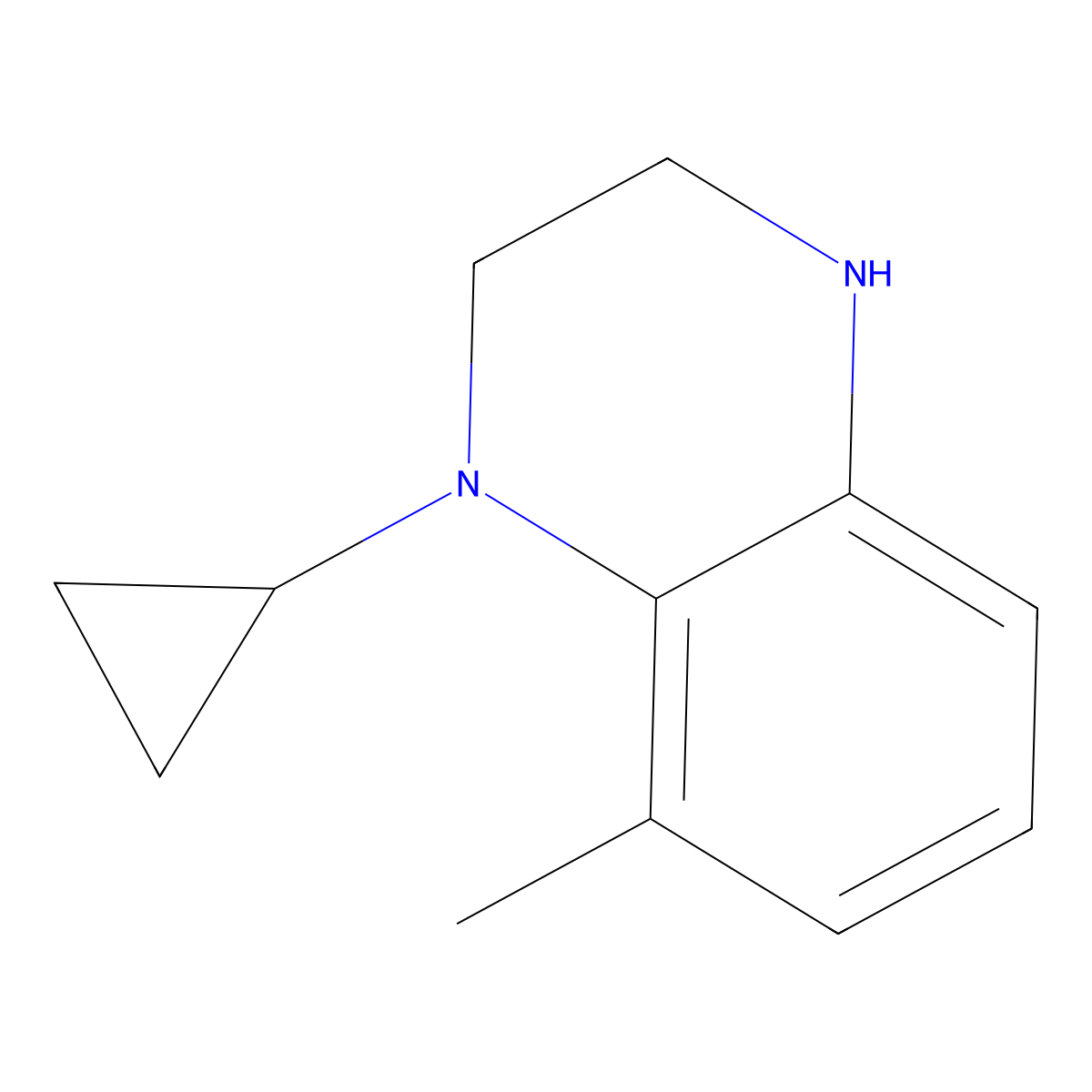 1-Cyclopropyl-8-methyl-1,2,3,4-tetrahydroquinoxaline molecular structure, CAS 1553271-94-5