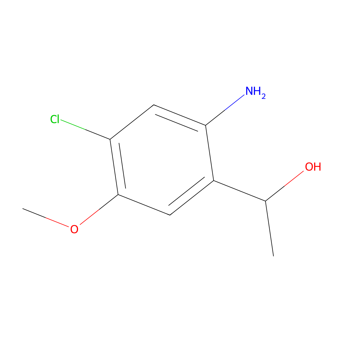 1-(2-Amino-4-chloro-5-methoxyphenyl)ethan-1-ol molecular structure, CAS 1553279-43-8
