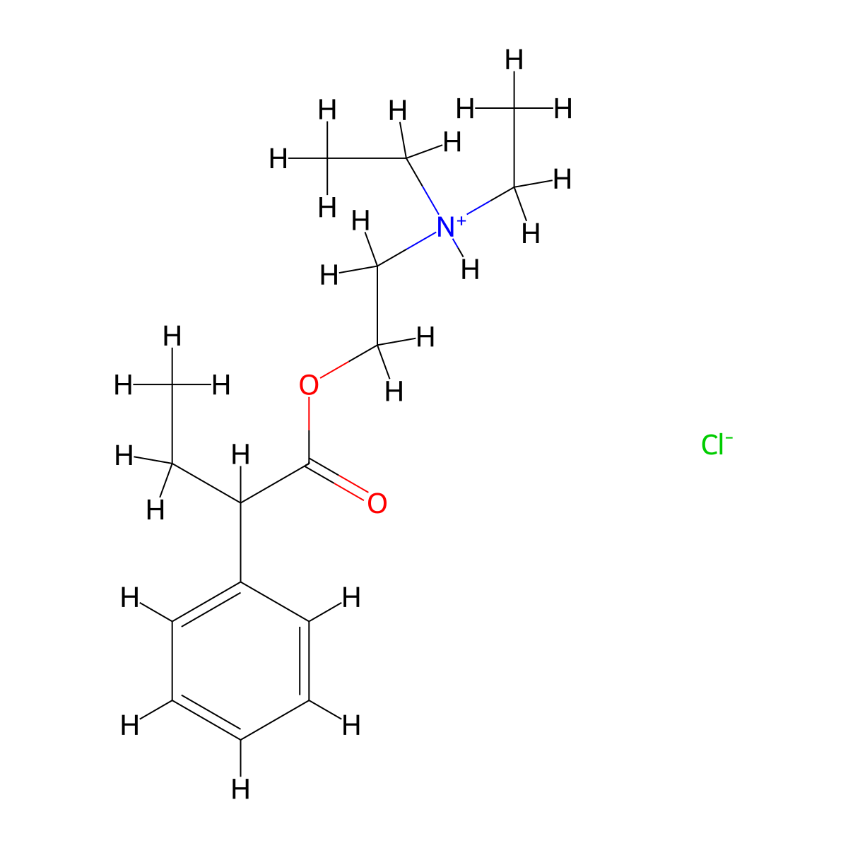 Benzeneacetic acid, alpha-ethyl-, 2-(diethylamino)ethyl ester, hydrochloride (1:1) molecular structure, CAS 15533-77-4