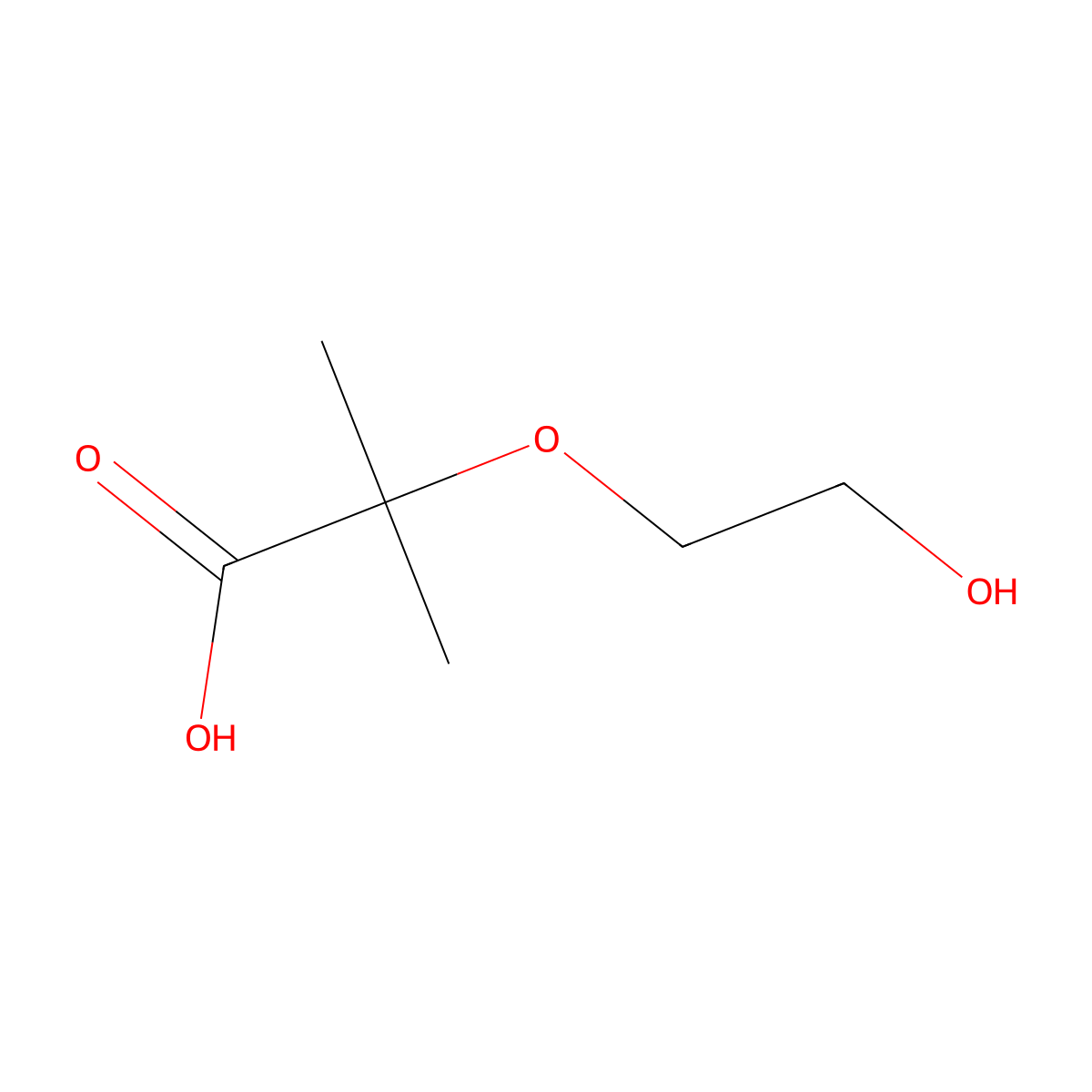2-(2-Hydroxyethoxy)-2-methylpropanoic acid molecular structure, CAS 1553303-98-2