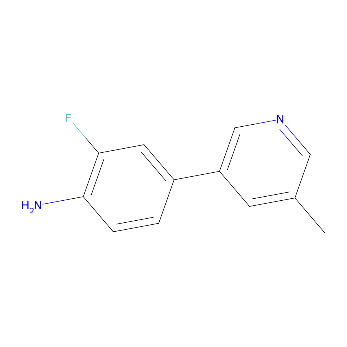 2-Fluoro-4-(5-methylpyridin-3-yl)aniline molecular structure, CAS 1553309-78-6