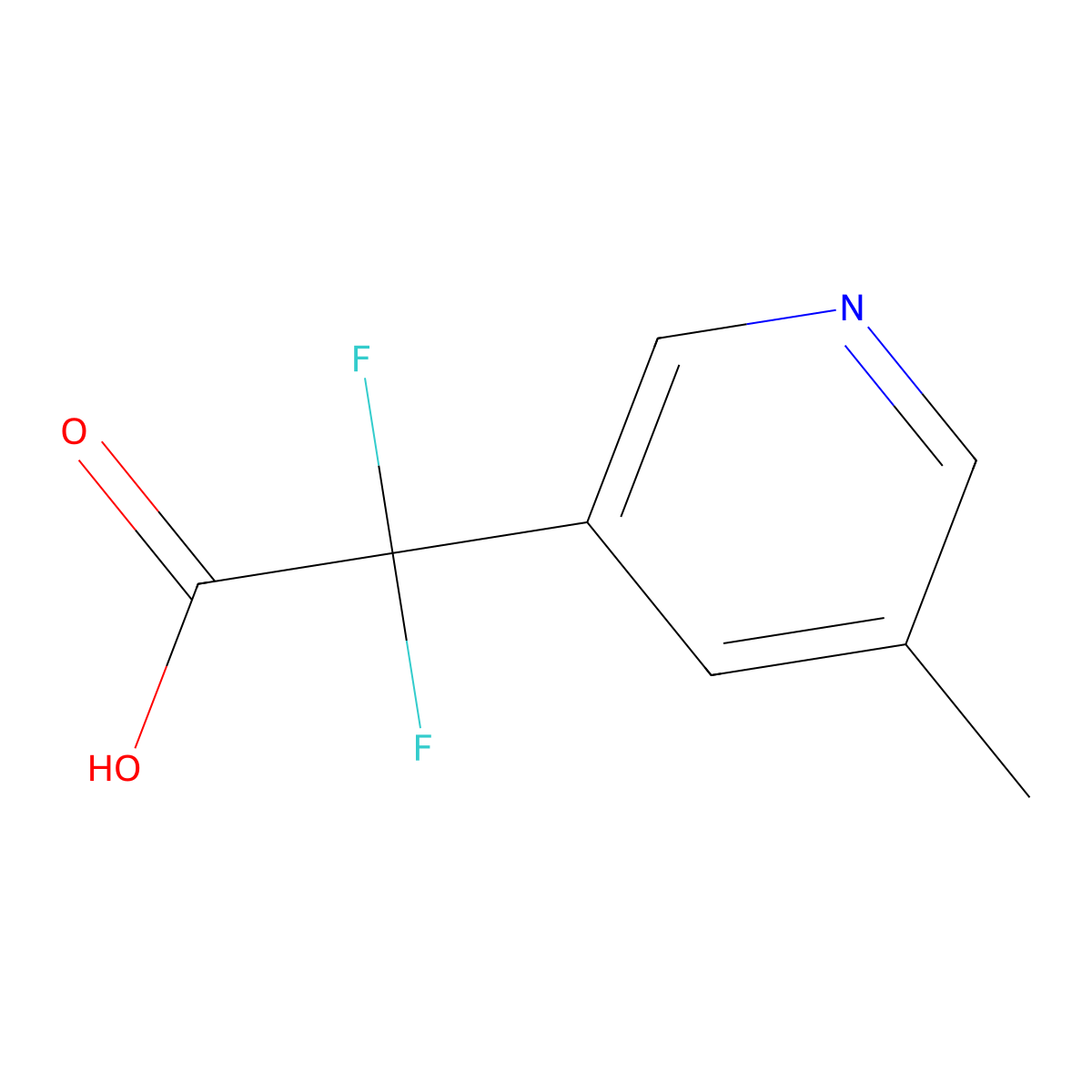 2,2-Difluoro-2-(5-methylpyridin-3-yl)acetic acid molecular structure, CAS 1553310-33-0