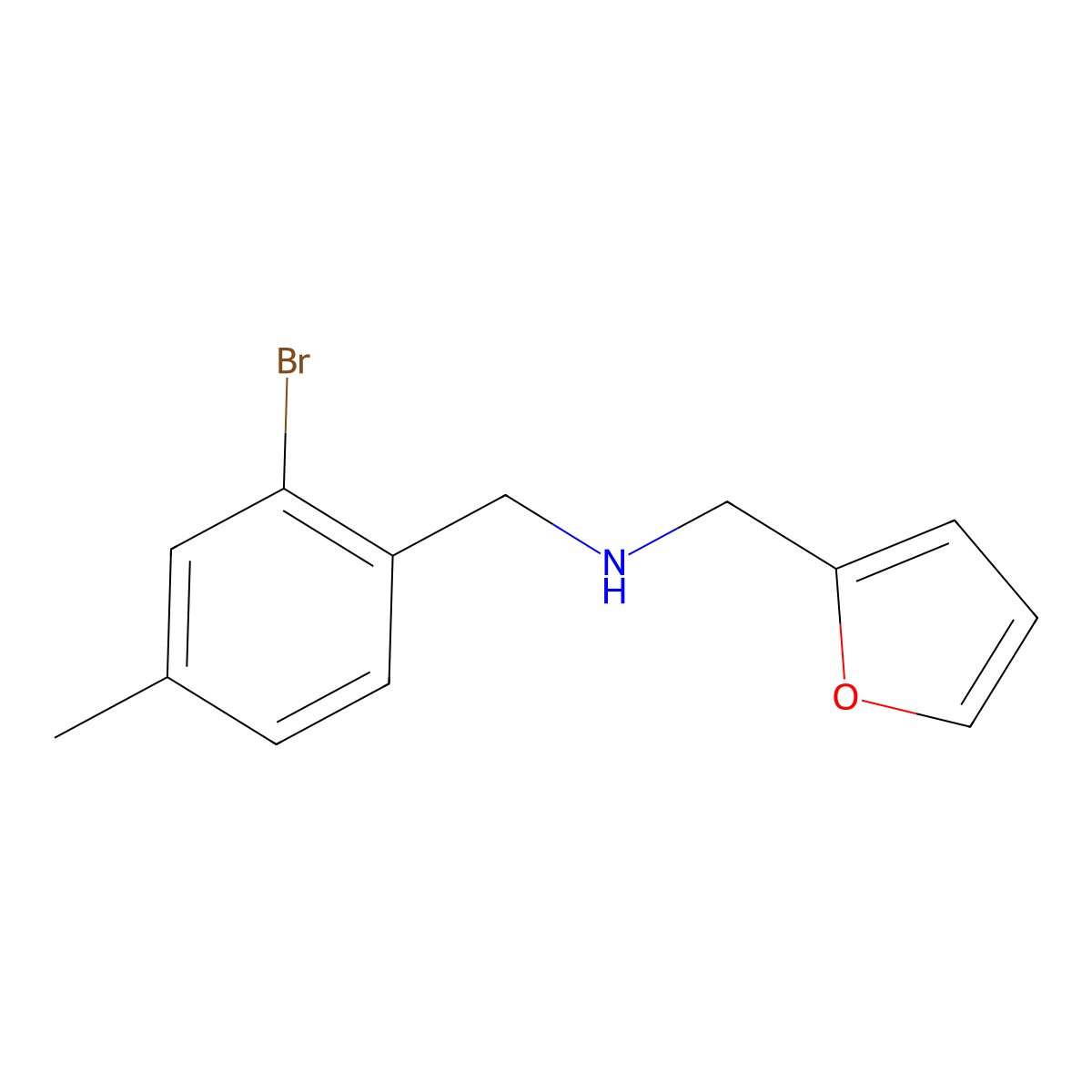 [(2-Bromo-4-methylphenyl)methyl][(furan-2-yl)methyl]amine molecular structure, CAS 1553318-28-7