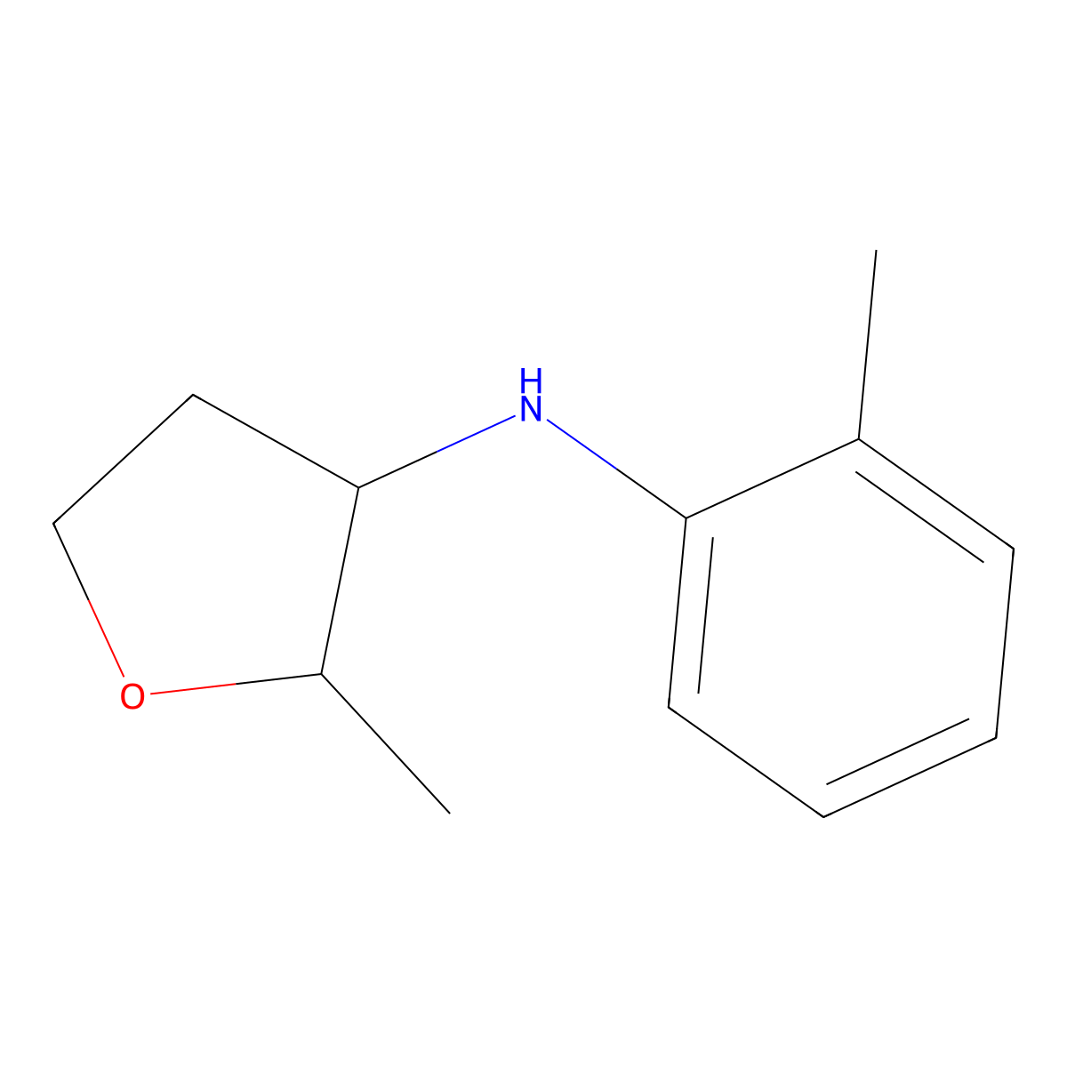 2-methyl-N-(2-methylphenyl)oxolan-3-amine molecular structure, CAS 1553335-25-3