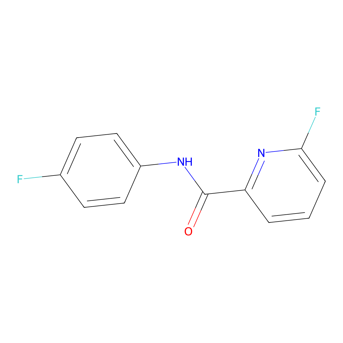 6-fluoro-N-(4-fluorophenyl)pyridine-2-carboxamide molecular structure, CAS 1553363-99-7