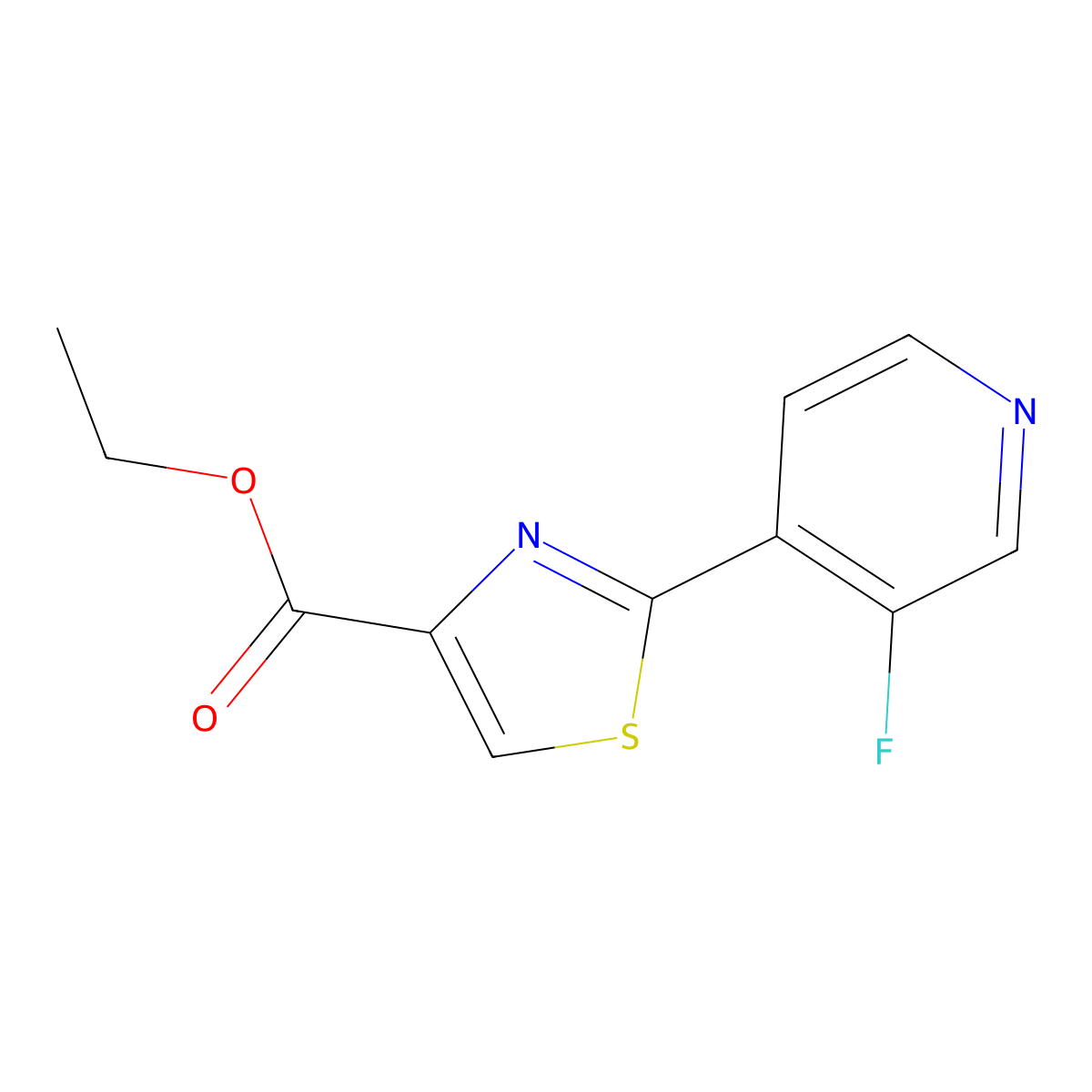 Ethyl 2-(3-Fluoropyridin-4-yl)thiazole-4-carboxylate molecular structure, CAS 1553370-25-4