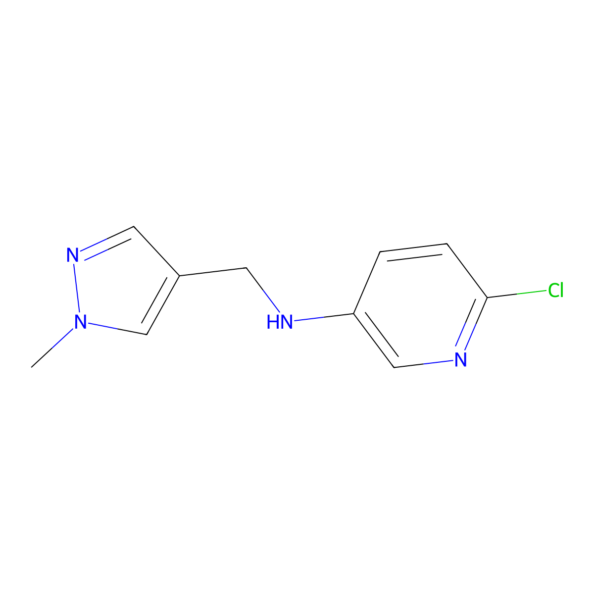 6-Chloro-N-[(1-methyl-1H-pyrazol-4-yl)methyl]pyridin-3-amine molecular structure, CAS 1553377-78-8