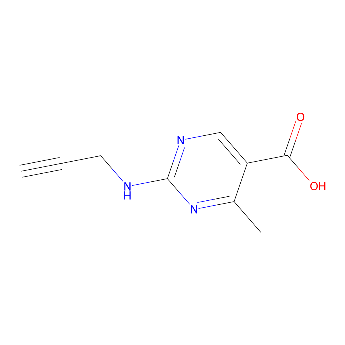 4-Methyl-2-(prop-2-yn-1-ylamino)pyrimidine-5-carboxylic acid molecular structure, CAS 1553391-58-4