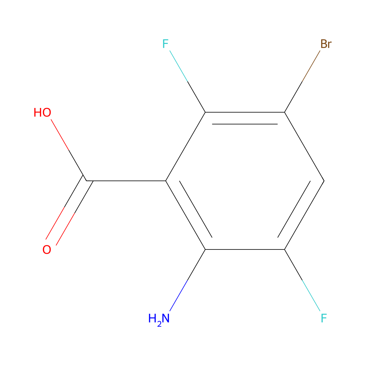 2-Amino-5-bromo-3,6-difluorobenzoic acid molecular structure, CAS 1553412-88-6