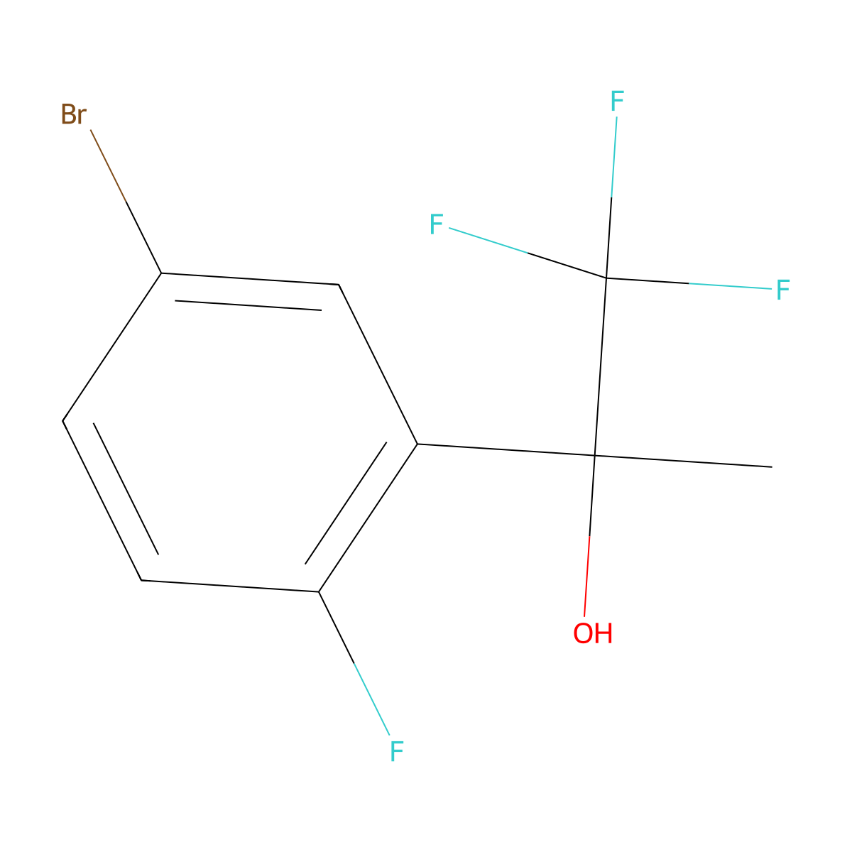 2-(5-Bromo-2-fluorophenyl)-1,1,1-trifluoropropan-2-ol molecular structure, CAS 1553415-03-4