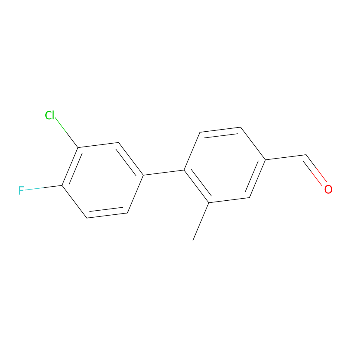 3'-Chloro-4'-fluoro-2-methyl-[1,1'-biphenyl]-4-carbaldehyde molecular structure, CAS 1553426-69-9