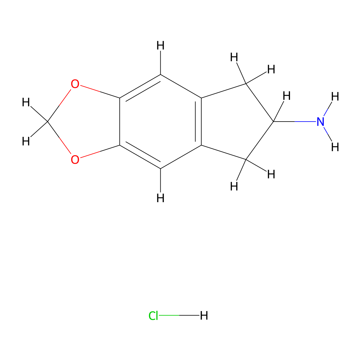 Mdai hydrochloride molecular structure, CAS 155344-90-4