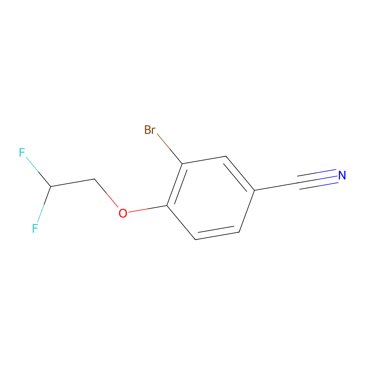 3-Bromo-4-(2,2-difluoroethoxy)benzonitrile molecular structure, CAS 1553446-79-9