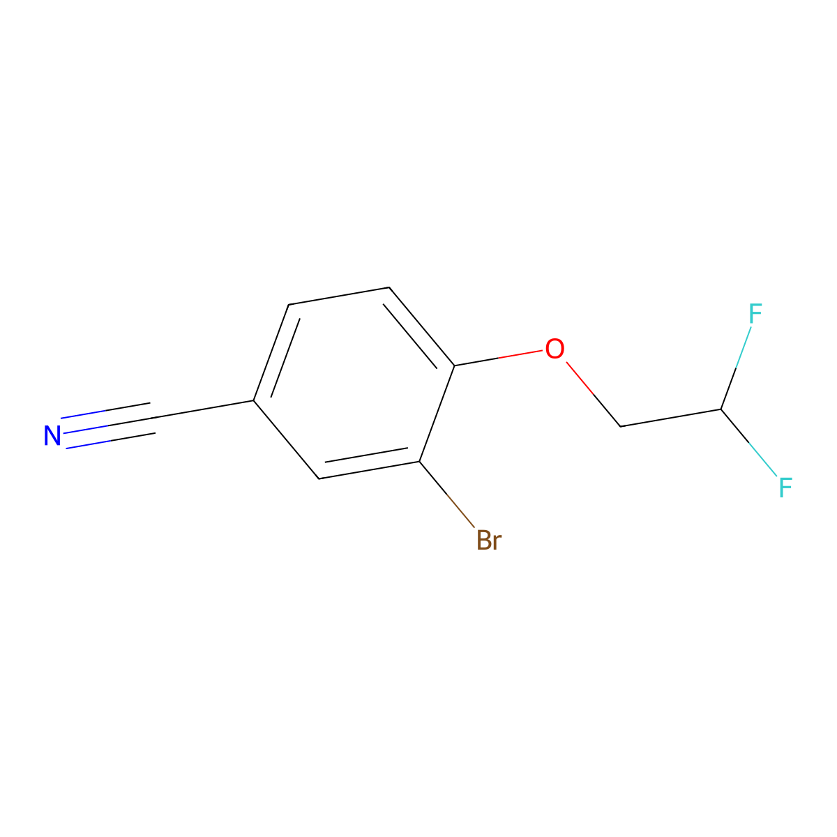 3-Bromo-4-(2,2-difluoroethoxy)benzonitrile molecular structure, CAS 1553446-79-9