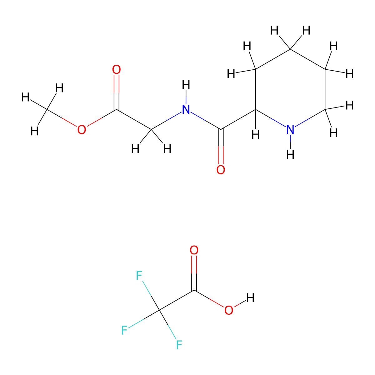 Methyl 2-(Piperidine-2-carboxamido)acetate Trifluoroacetate molecular structure, CAS 155346-54-6