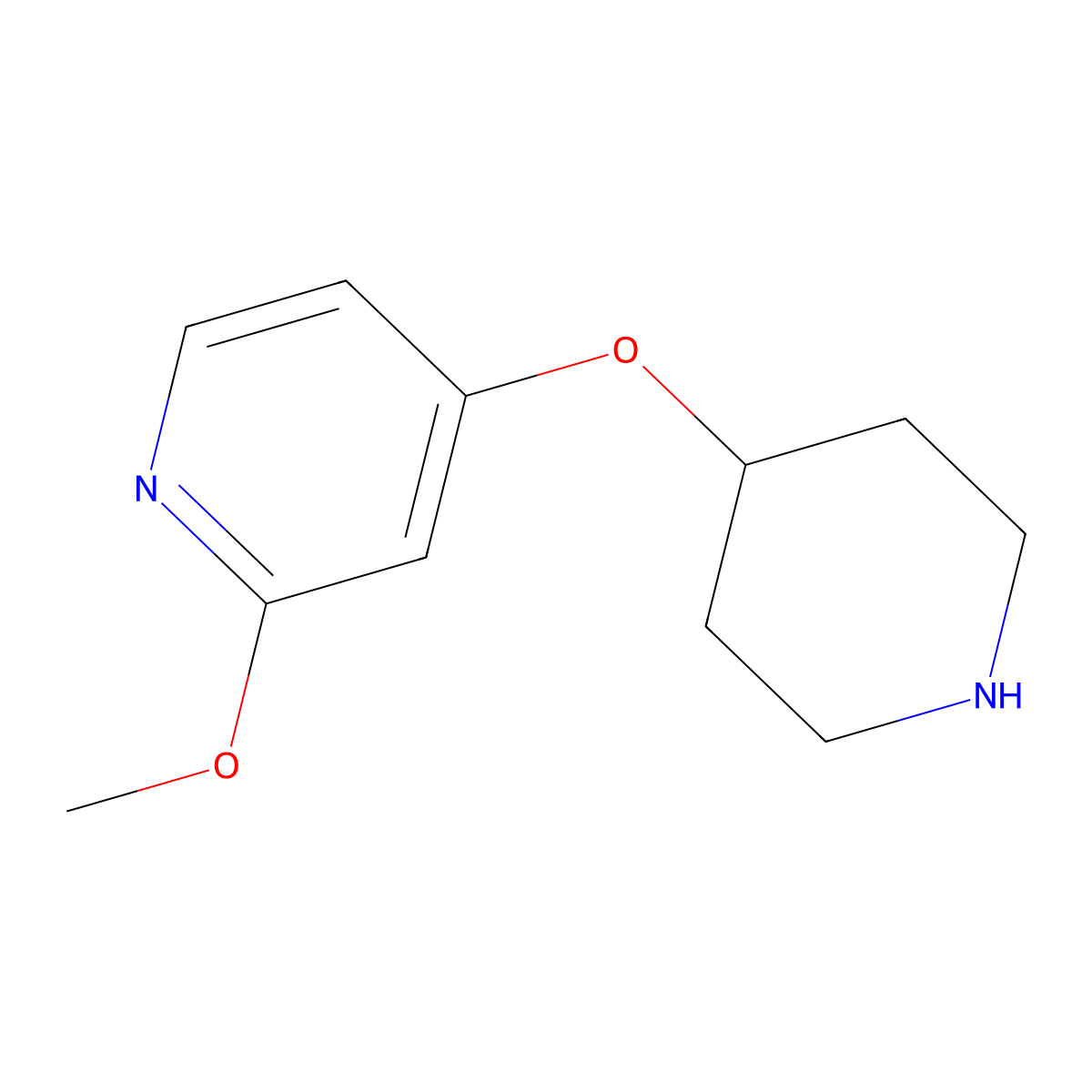 2-Methoxy-4-(piperidin-4-yloxy)pyridine molecular structure, CAS 1553484-92-6