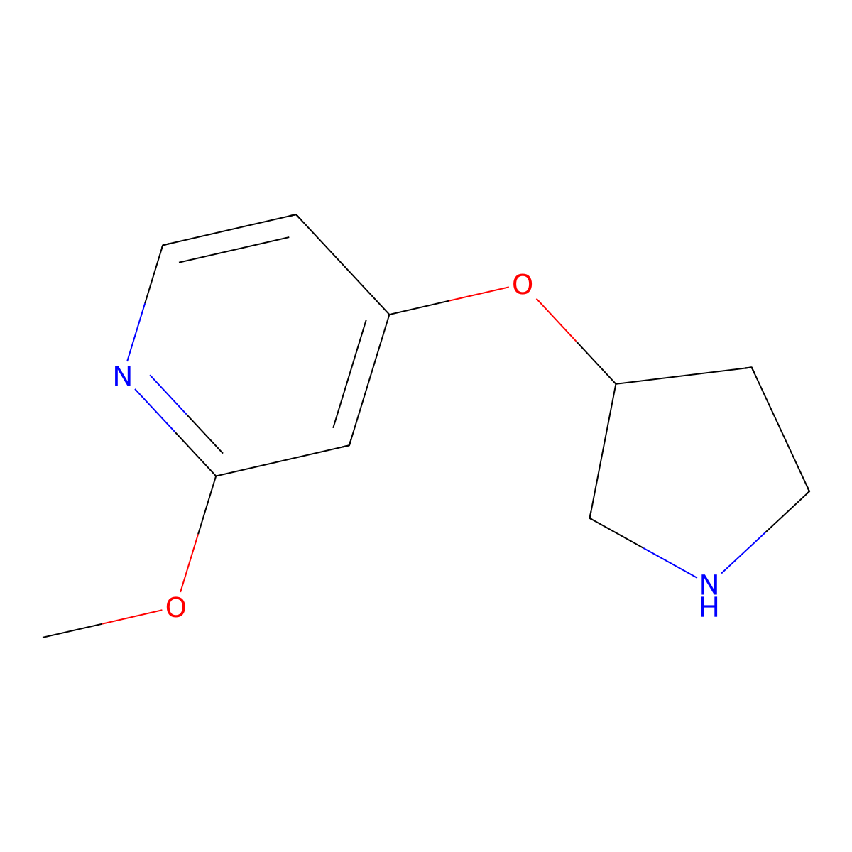 2-Methoxy-4-(pyrrolidin-3-yloxy)pyridine molecular structure, CAS 1553485-01-0