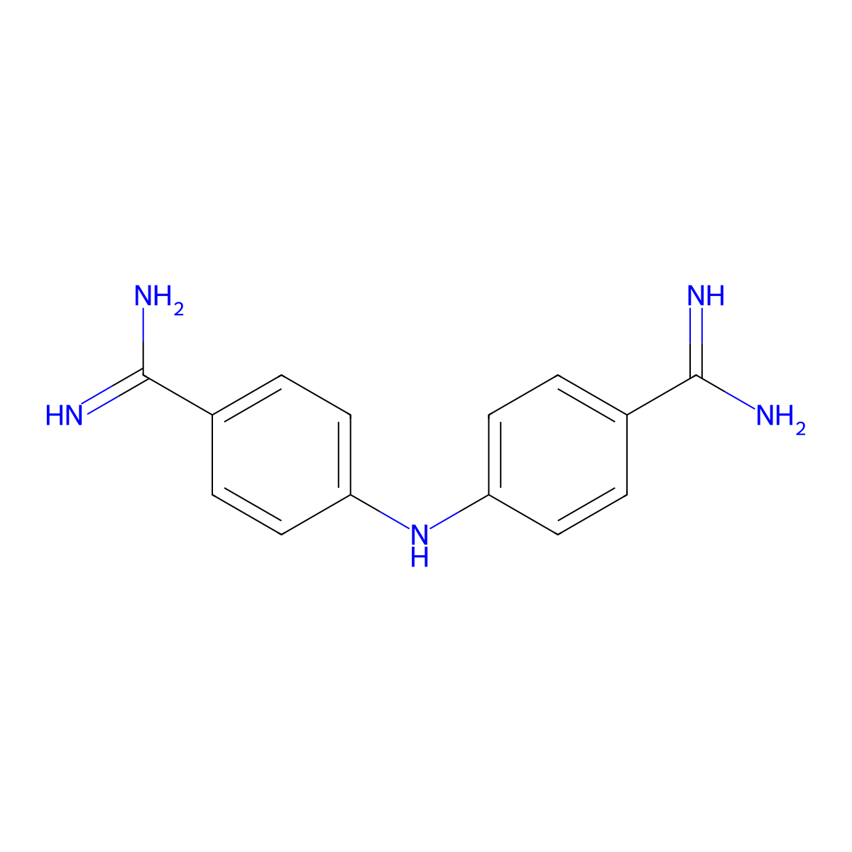 4,4'-Iminobis(benzenecarboximidamide) molecular structure, CAS 15535-96-3