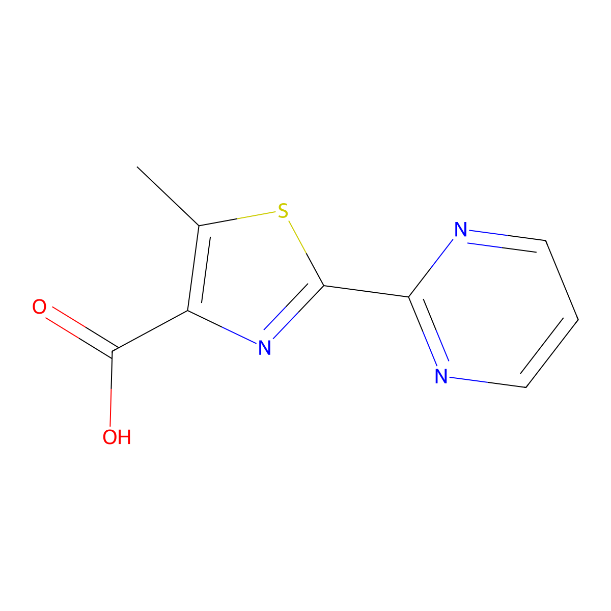 5-Methyl-2-(pyrimidin-2-yl)thiazole-4-carboxylic acid molecular structure, CAS 1553511-84-4