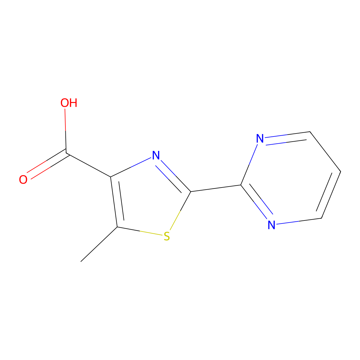 5-Methyl-2-(pyrimidin-2-yl)thiazole-4-carboxylic acid molecular structure, CAS 1553511-84-4