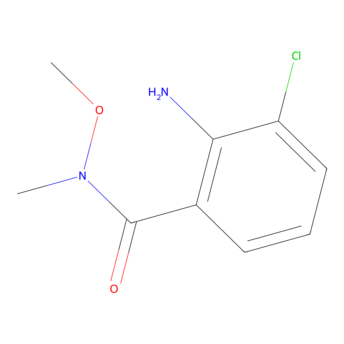 2-amino-3-chloro-N-methoxy-N-methylbenzamide molecular structure, CAS 1553516-49-6