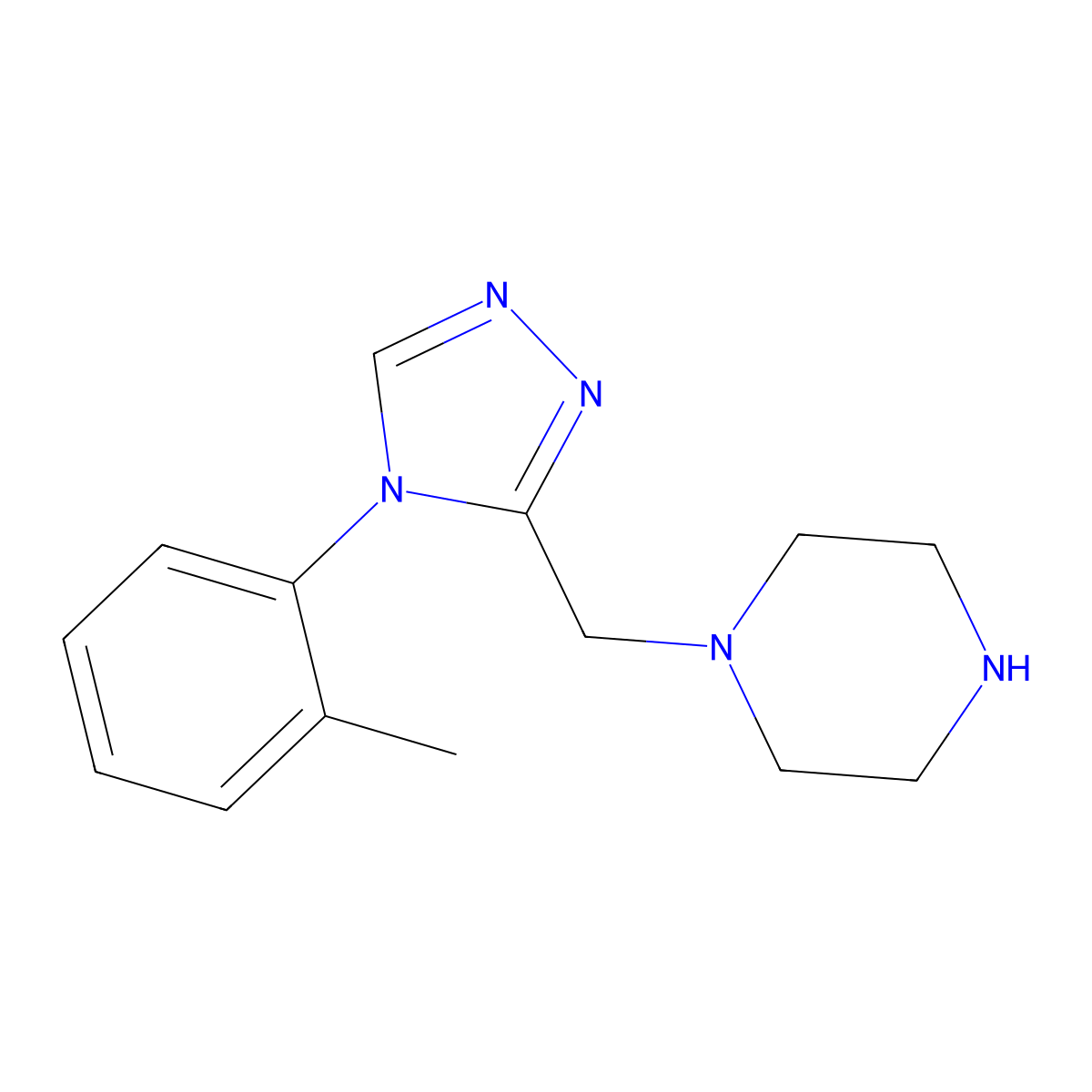 1-{[4-(2-methylphenyl)-4H-1,2,4-triazol-3-yl]methyl}piperazine molecular structure, CAS 1553519-56-4