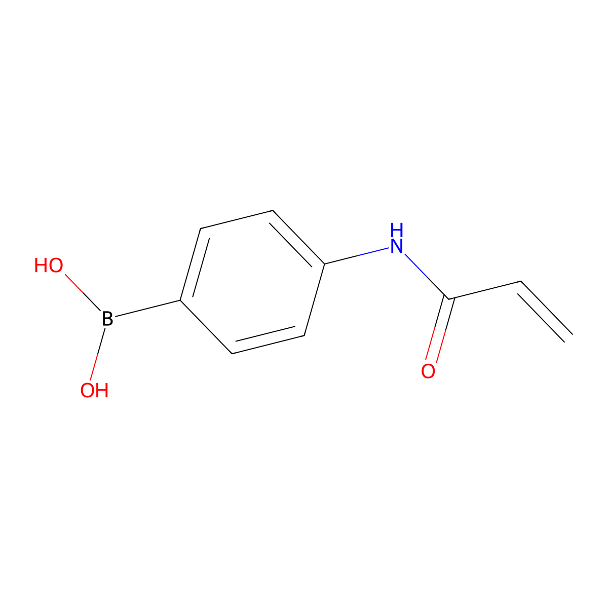 (4-(Prop-2-enamido)phenyl)boronic acid molecular structure, CAS 155352-23-1