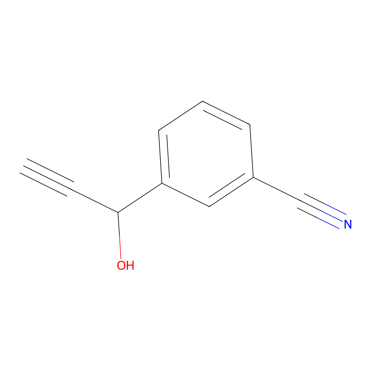 3-(1-Hydroxyprop-2-YN-1-YL)benzonitrile molecular structure, CAS 1553560-98-7