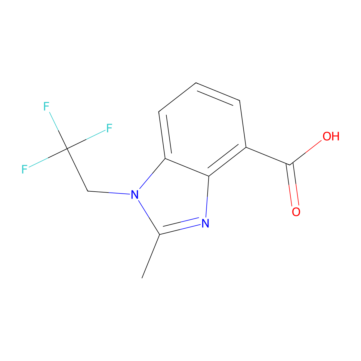 2-methyl-1-(2,2,2-trifluoroethyl)-1H-benzo[d]imidazole-4-carboxylic acid molecular structure, CAS 1553562-87-0